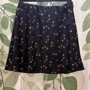 Hollister Black Mini Skirt with Pink Floral Design